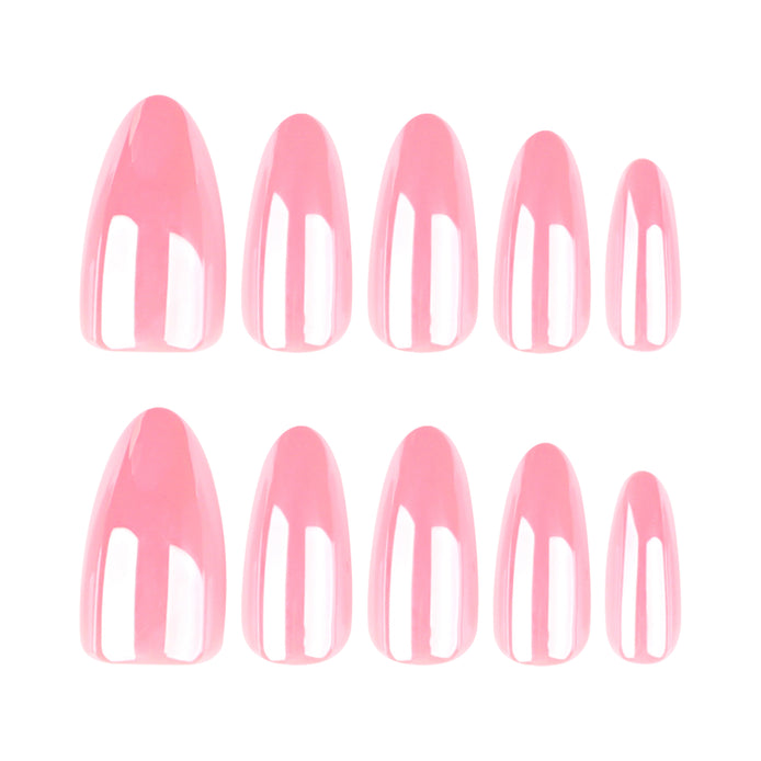 Glossy Candy Pink Press-On Nails
