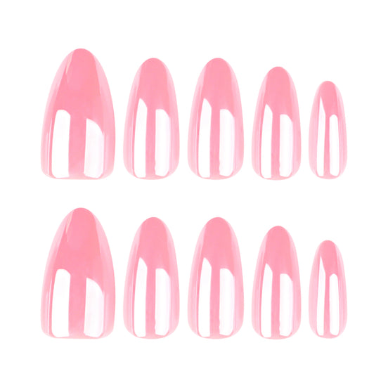 Glossy Candy Pink Press-On Nails