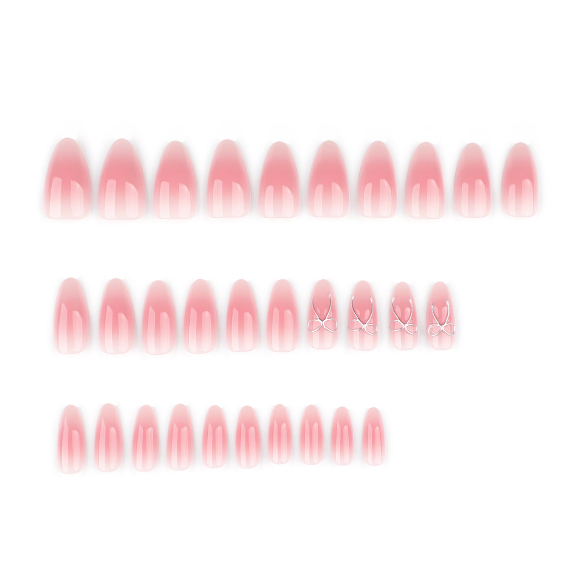 Soft Pink Ombre Bow Press-On Nails