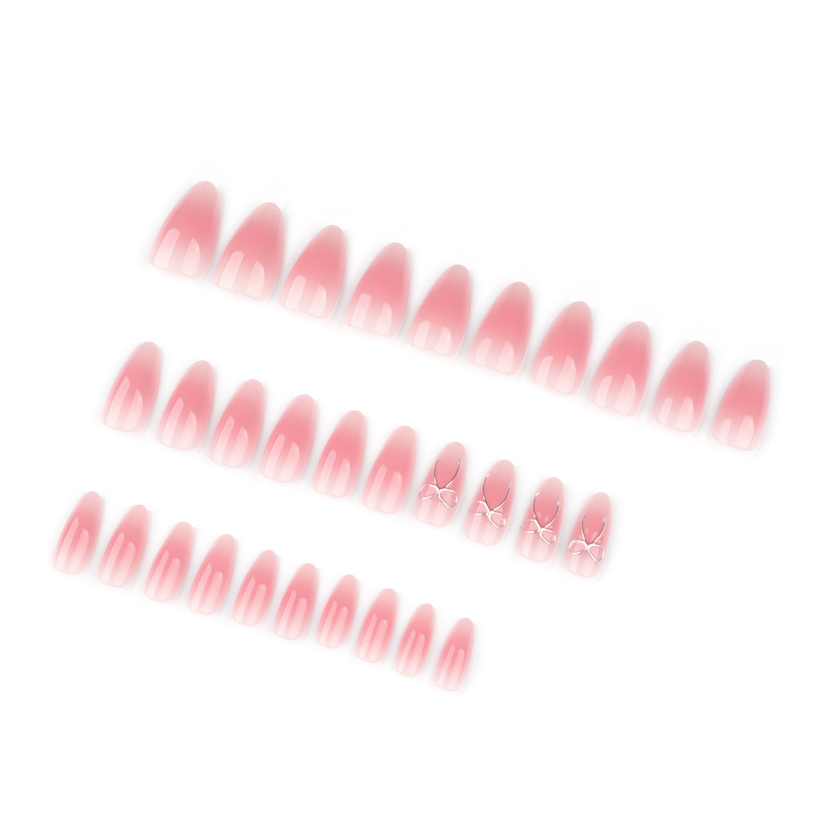 Soft Pink Ombre Bow Press-On Nails