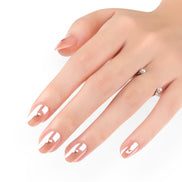 Nude Gold Heart Accent Press-On Nails