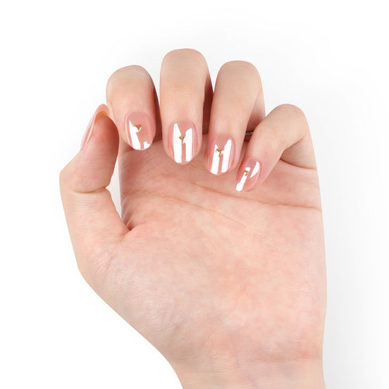Nude Arrow Accent Press-On Nails