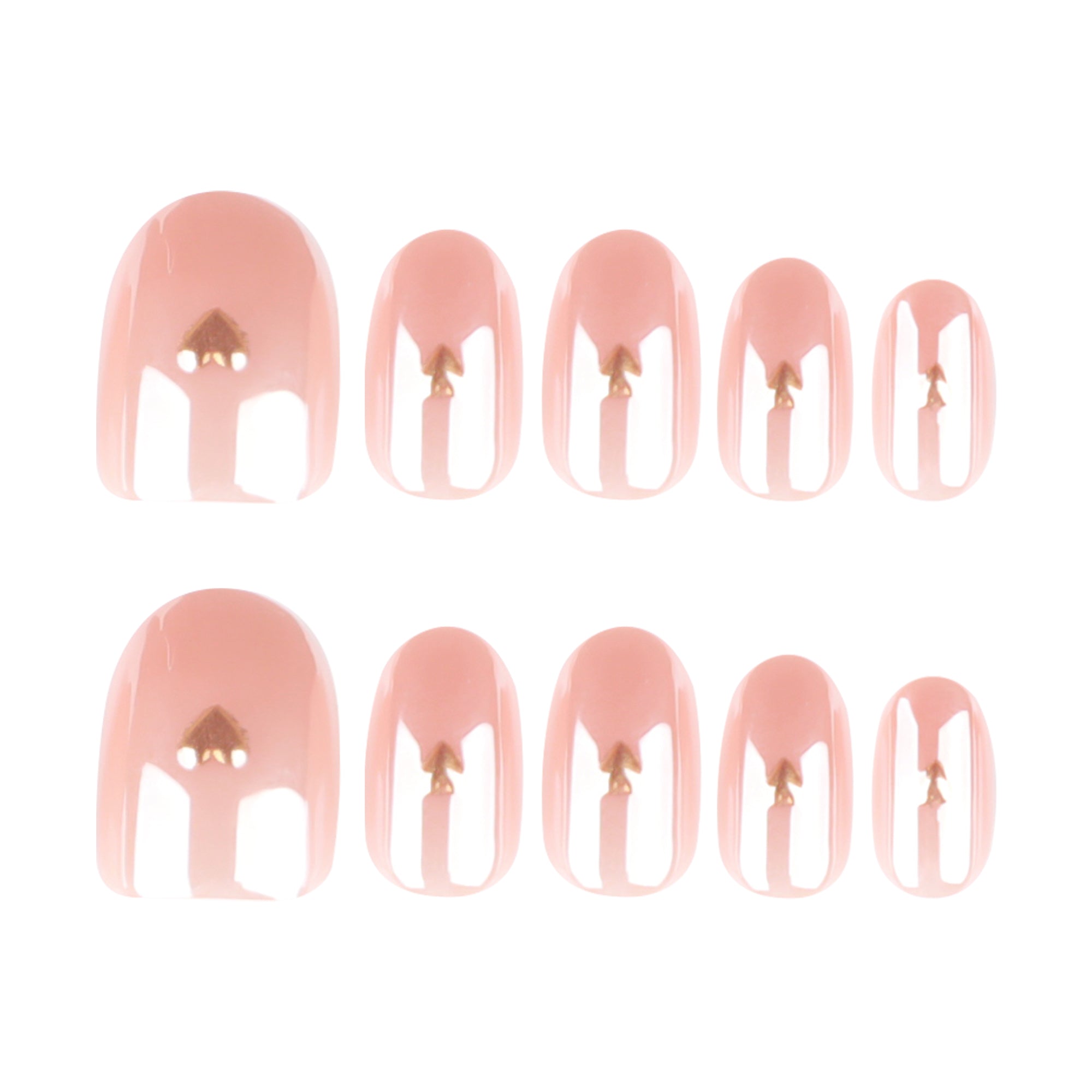 Nude Arrow Accent Press-On Nails