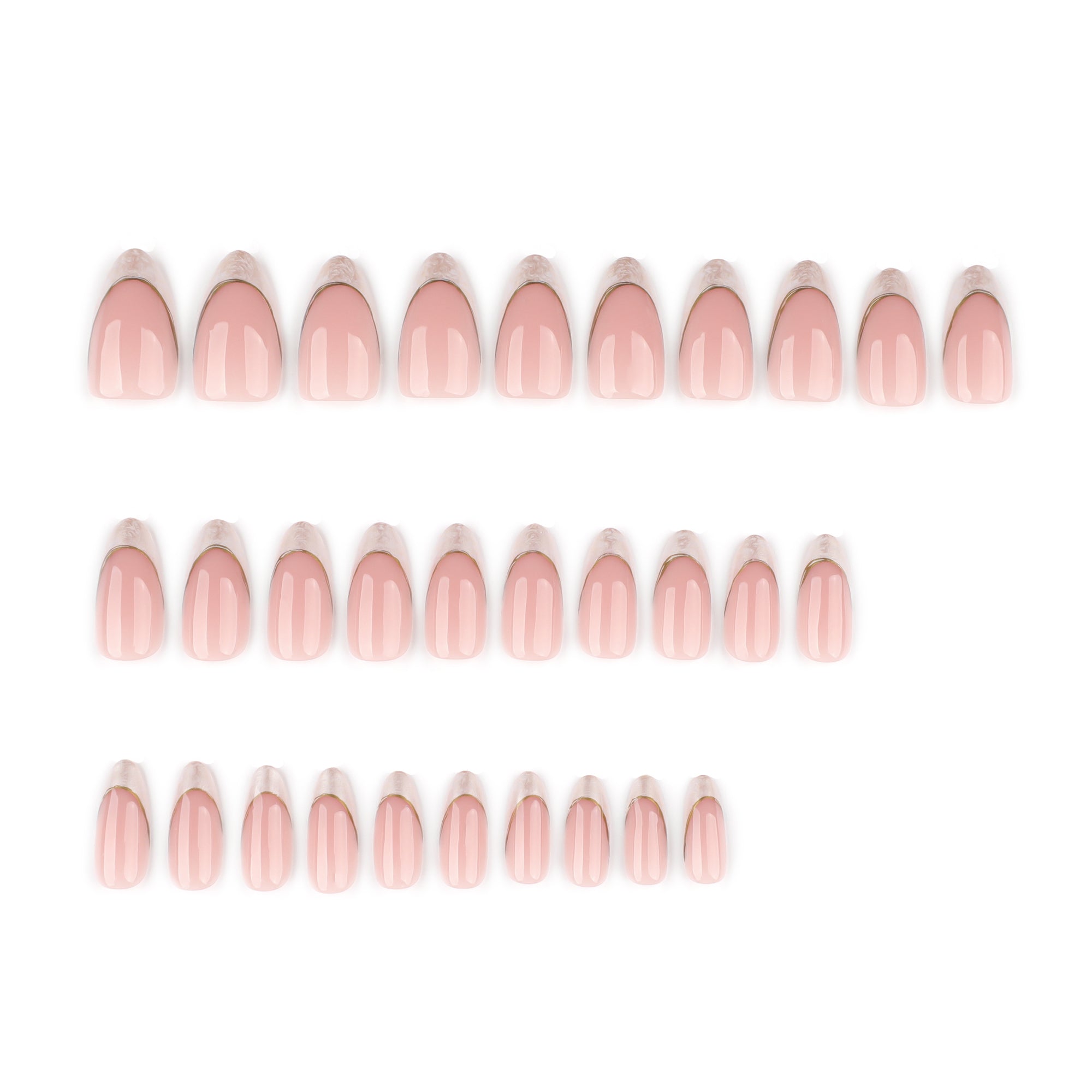 Nude Silver Tip Press-On Nails