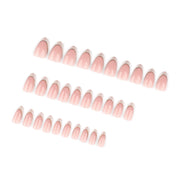 Nude Silver Tip Press-On Nails