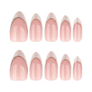 Nude Silver Tip Press-On Nails