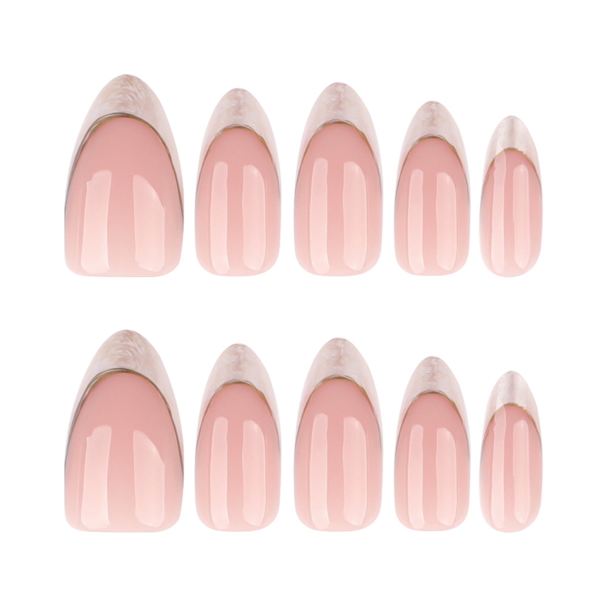 Nude Silver Tip Press-On Nails