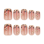 Gold Flake Nude Press-On Nails