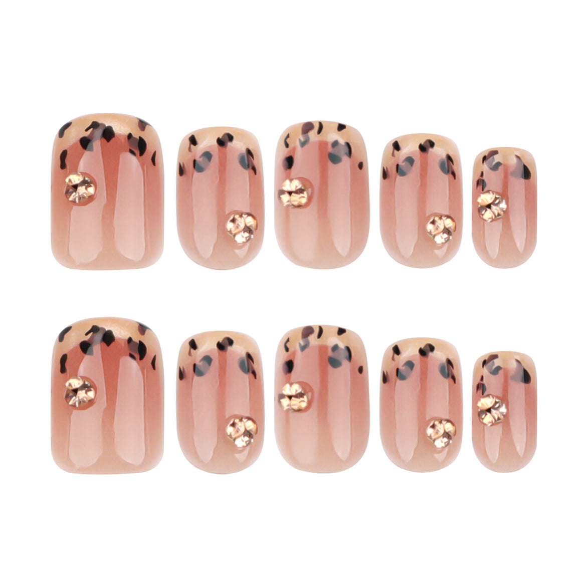 Gold Flake Nude Press-On Nails