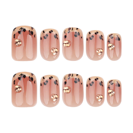 Gold Flake Nude Press-On Nails