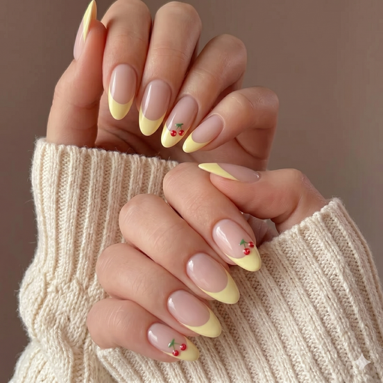 Lemon French Tip Press-On Nails
