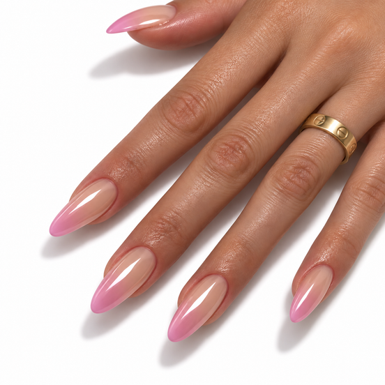 Pink Aurora Chrome Press-On Nails