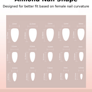 Deep Crimson Floral Nude French Tip Press-On Nails Size Chart