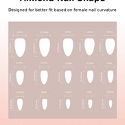 Nude Black French Tip Silver Butterfly Rhinestone Press-On Nails Size Chart