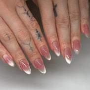 Blush Pink White Ombre French Tip Press-On Nails