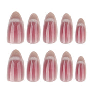 Blush Pink White Ombre French Tip Press-On Nails