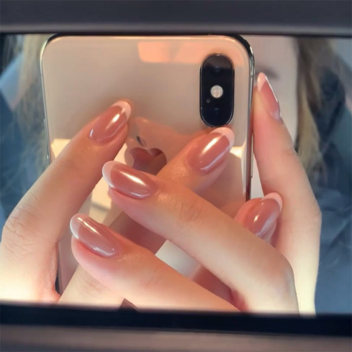 Rose Gold Chrome Press-On Nails