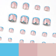 Sky Blue Cloud French Tip Press-On Toenails
