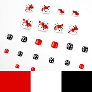 Red Bow Polka Dot Press-On Toenails