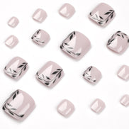 Black Vine French Tip Press-On Toenails