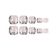 Black Vine French Tip Press-On Toenails