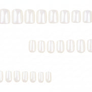 Sheer Milky White Pearl Gloss Short Press-On Nails
