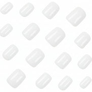Sheer Milky White Pearl Gloss Short Press-On Nails