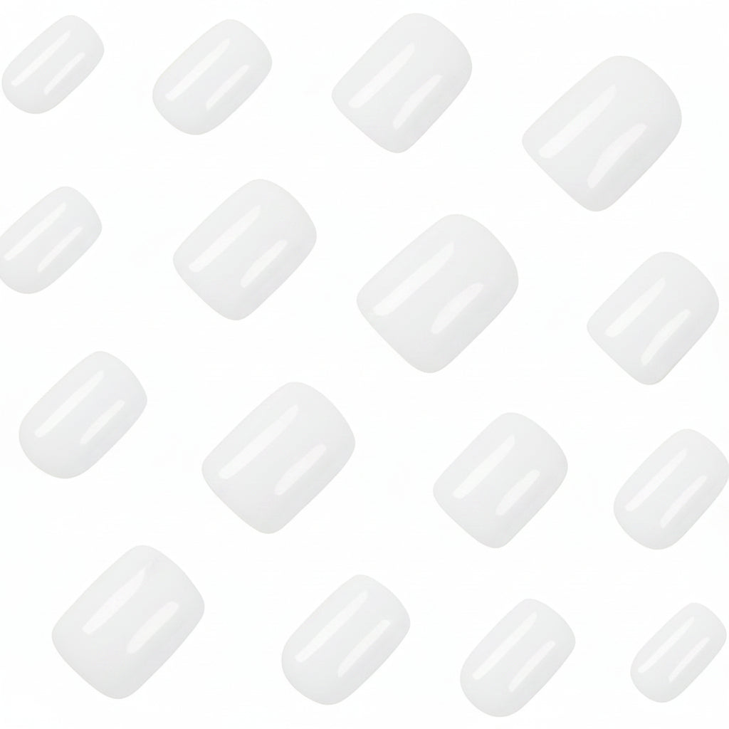 Sheer Milky White Pearl Gloss Short Press-On Nails