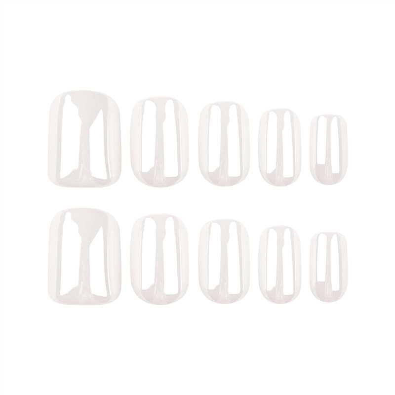 Sheer Milky White Pearl Gloss Short Press-On Nails