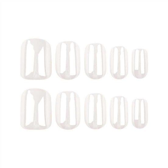 Sheer Milky White Pearl Gloss Short Press-On Nails