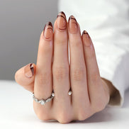 Nude Caramel Dark Brown French Tip Press-On Nails