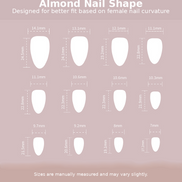 Teal Glitter French Tip Press-On Nails Size Chart