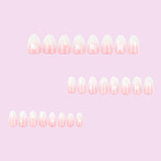 Sheer Nude White Ombre Star Press-On Nails