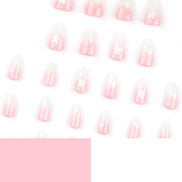 Sheer Nude White Ombre Star Press-On Nails