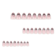 Nude White French Tip Black Coquette Bow Press-On Nails