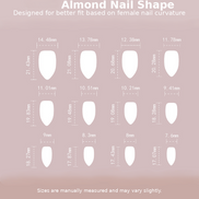 Nude White French Tip Black Coquette Bow Press-On Nails Size Chart