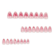 Pink Shimmer Red Coquette Bow Press-On Nails