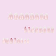 Nude Pink Ombre White Swirl Glitter Accent Press-On Nails