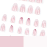 Nude Pink Ombre White Swirl Glitter Accent Press-On Nails