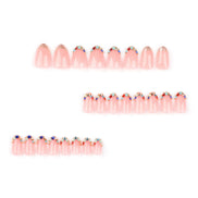 Baby Pink Multicolour Crystal Gem Tip Press-On Nails