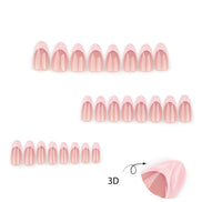 Nude Blush Pink French Tip Swirl Press-On Nails