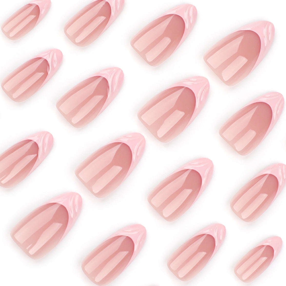 Nude Blush Pink French Tip Swirl Press-On Nails