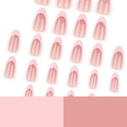 Nude Blush Pink French Tip Swirl Press-On Nails