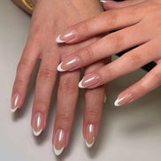 Sheer Nude White French Tip Press-On Nails