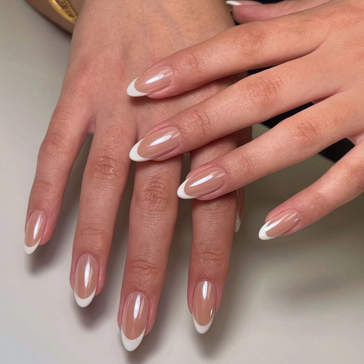 Sheer Nude White French Tip Press-On Nails