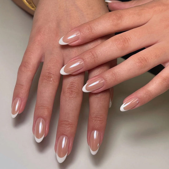 Sheer Nude White French Tip Press-On Nails