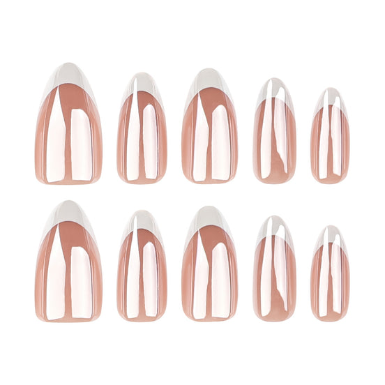 Sheer Nude White French Tip Press-On Nails