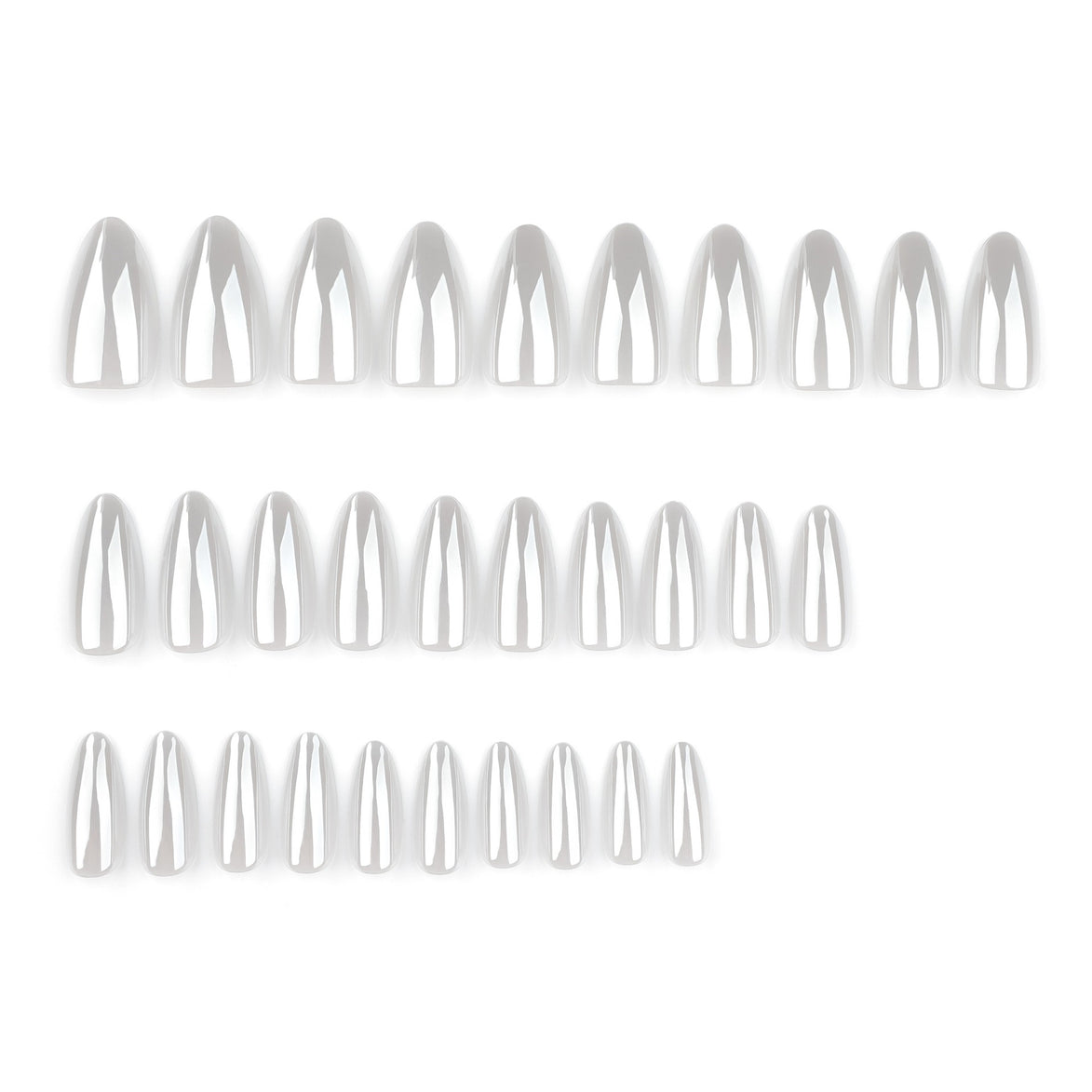 Glossy White Chrome Press-On Nails