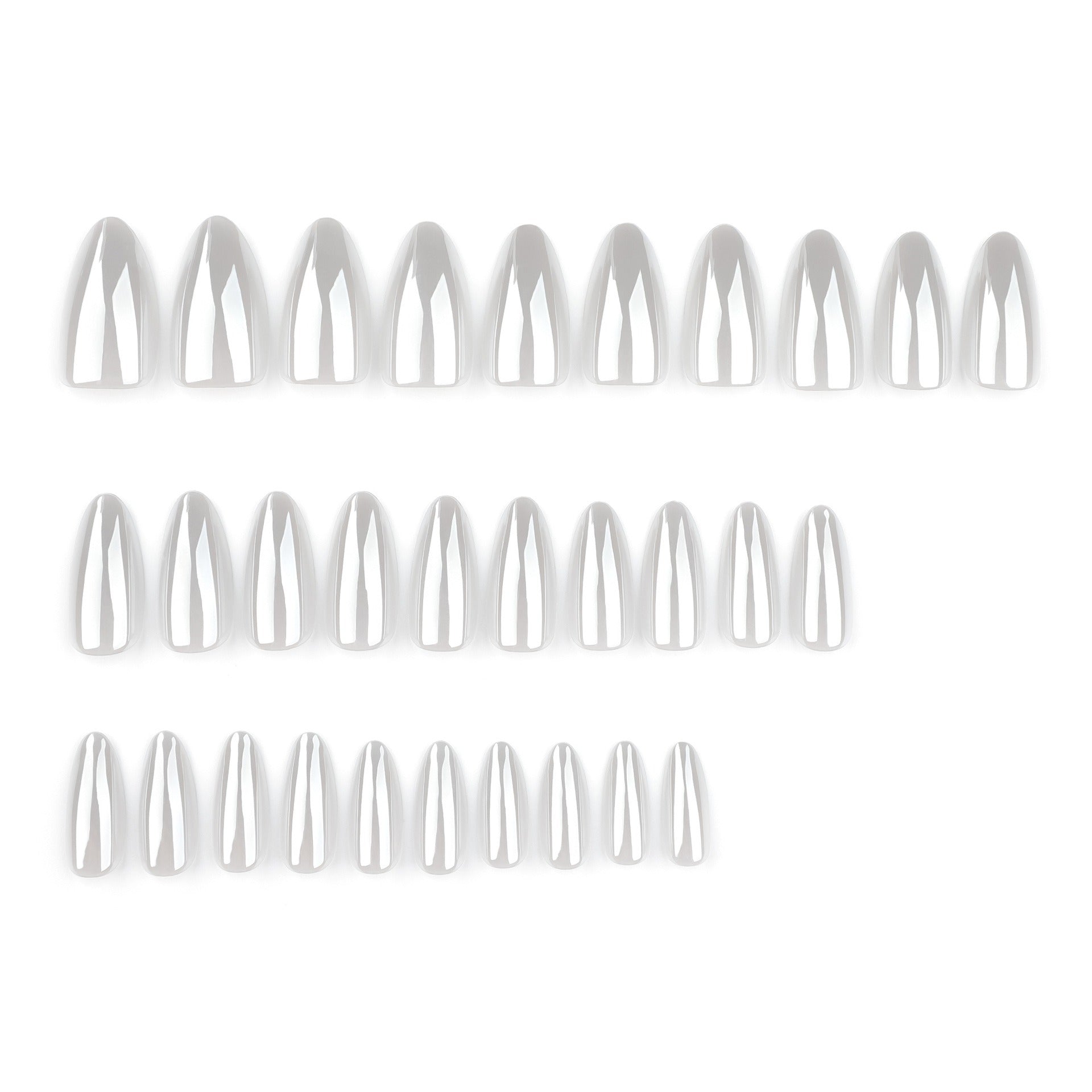 Glossy White Chrome Press-On Nails