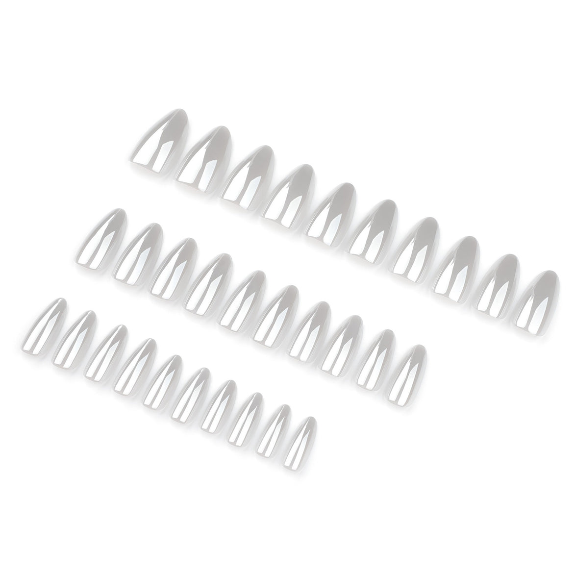Glossy White Chrome Press-On Nails